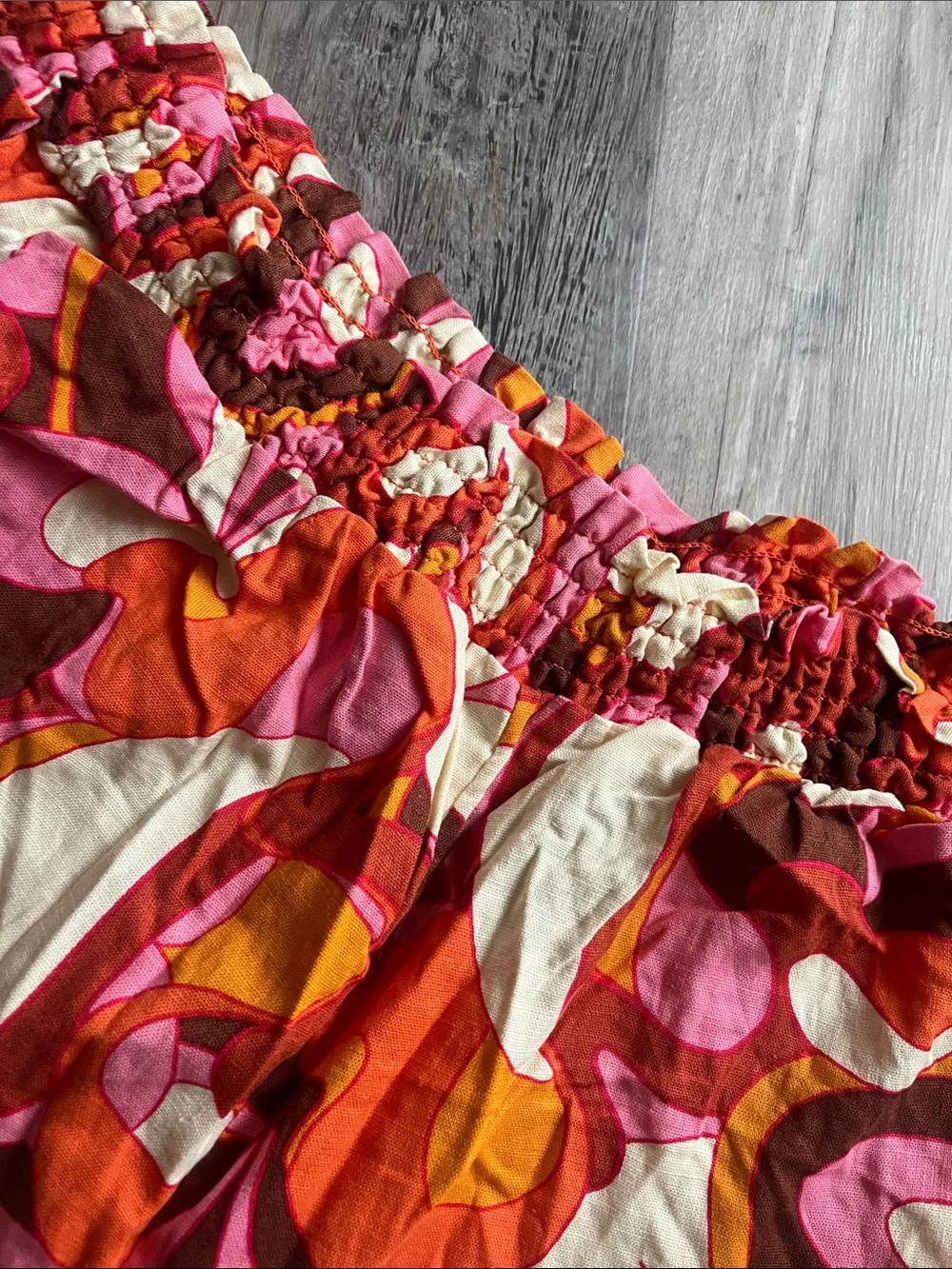 Ava & Viv Retro Floral Shorts in Pink, Orange & Cream